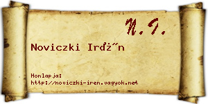 Noviczki Irén névjegykártya